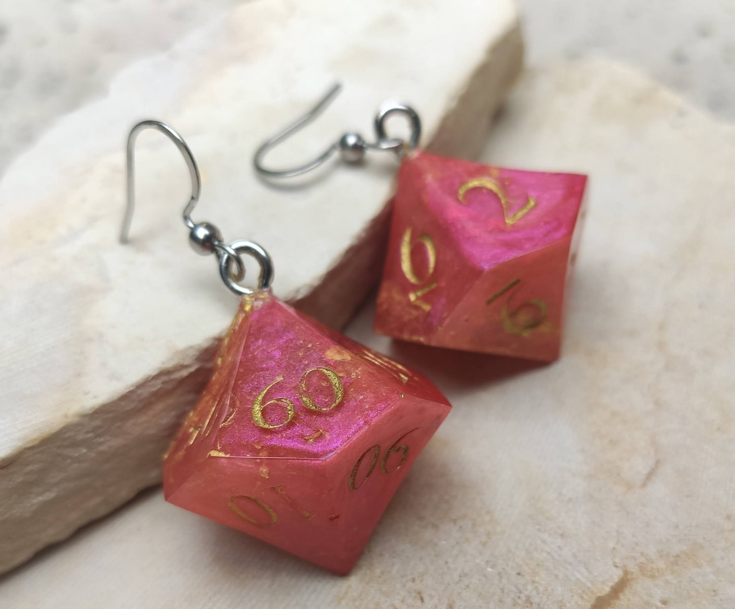Unique D10 Resin Earrings Gift for Dungeons and Dragons Fans