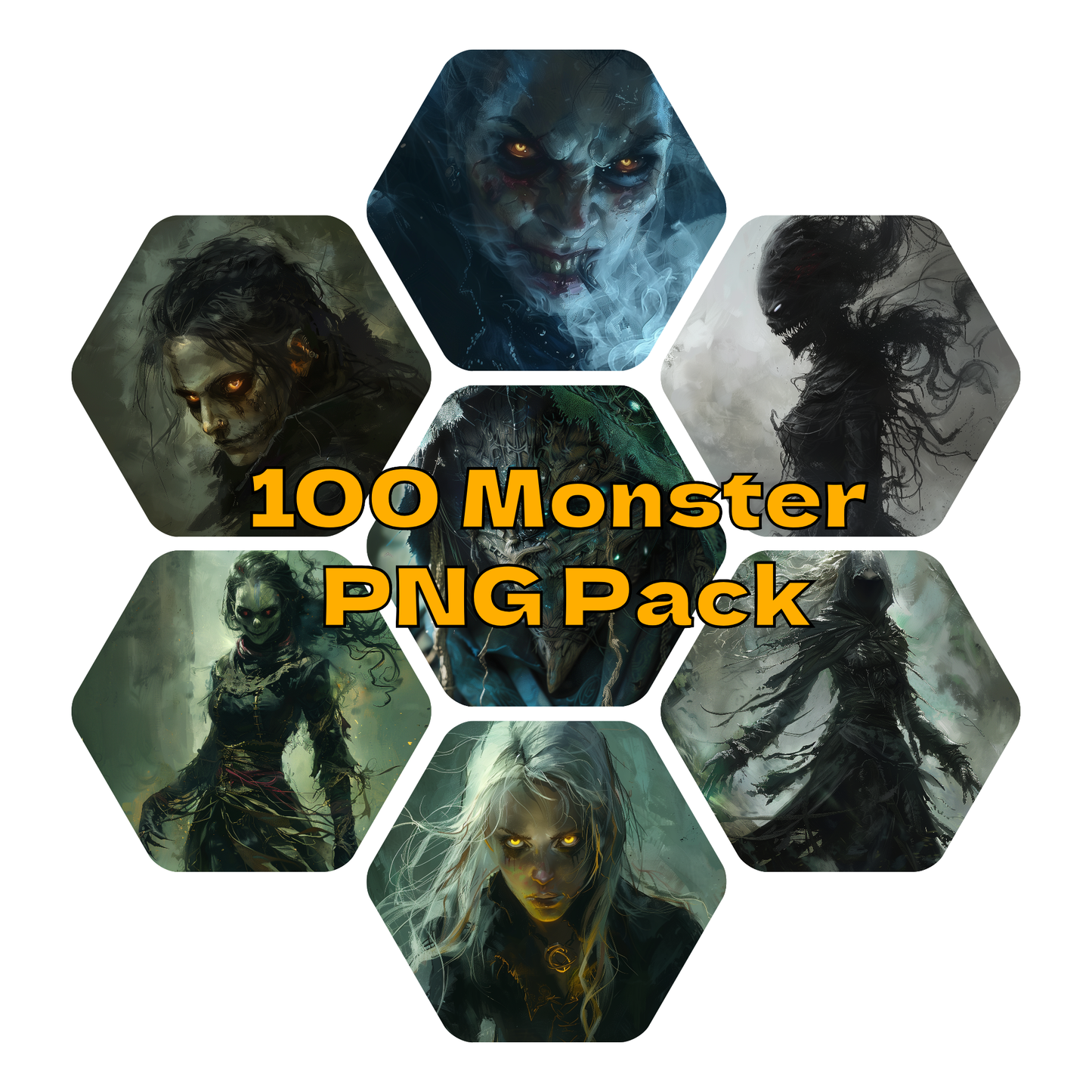 100 Monster Images for RPG Tabletop Game – Fantasy Creature Pack – Instant Download
