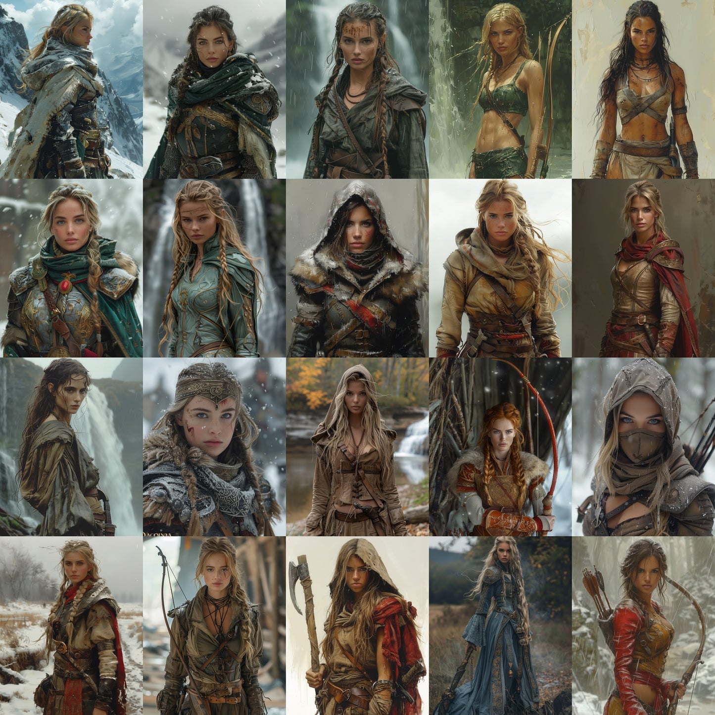 80 Female Character Portraits – Fantasy Digital Art Bundle – Instant Download