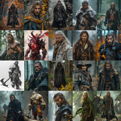 80 Male RPG Character Portraits – Fantasy Character Art Pack – Instant Download