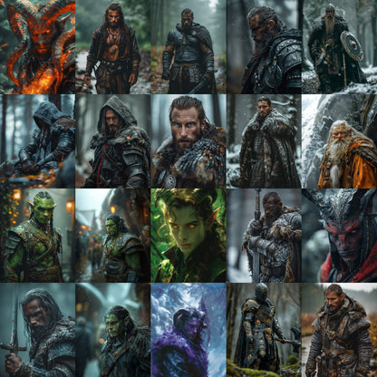80 Male RPG Character Portraits – Fantasy Character Art Pack – Instant Download