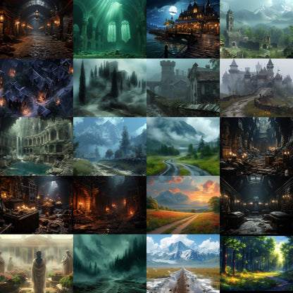 60 Epic Fantasy Locations – RPG Adventure Map & Scene Pack – Instant Download