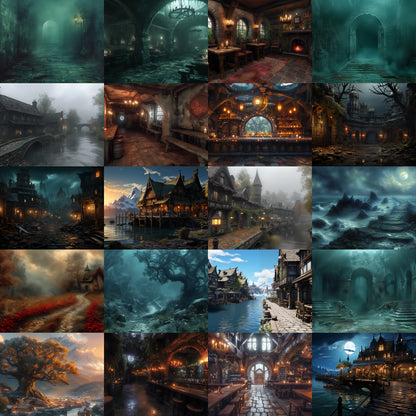 60 Epic Fantasy Locations – RPG Adventure Map & Scene Pack – Instant Download