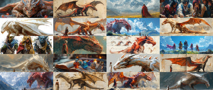40 Fantasy Dragon Mug Wrap Designs – Panorama Mug Sublimation Bundle – Instant Download
