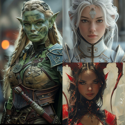 80 Female Fantasy Character Portrait Bundle – RPG Character Art Pack – Instant Download