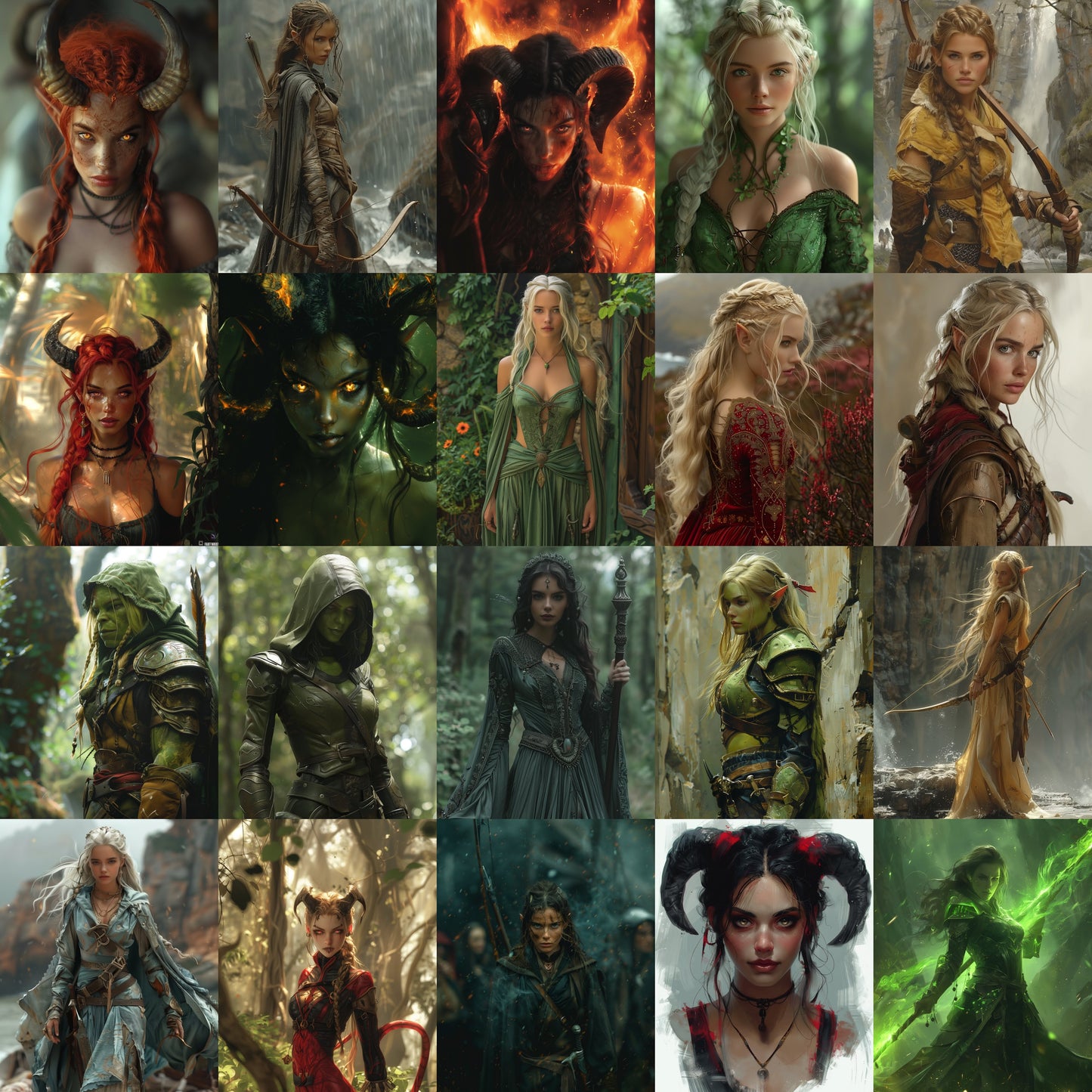 80 Female Fantasy Character Portrait Bundle – RPG Character Art Pack – Instant Download