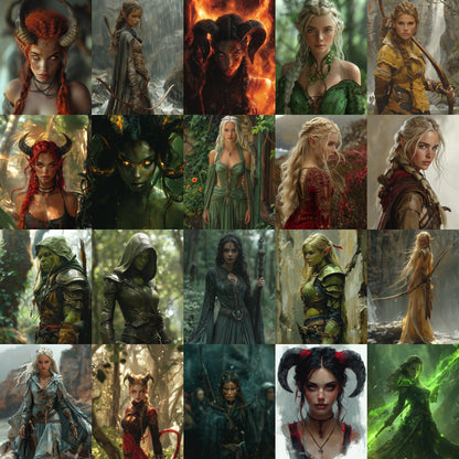 80 Female Fantasy Character Portrait Bundle – RPG Character Art Pack – Instant Download