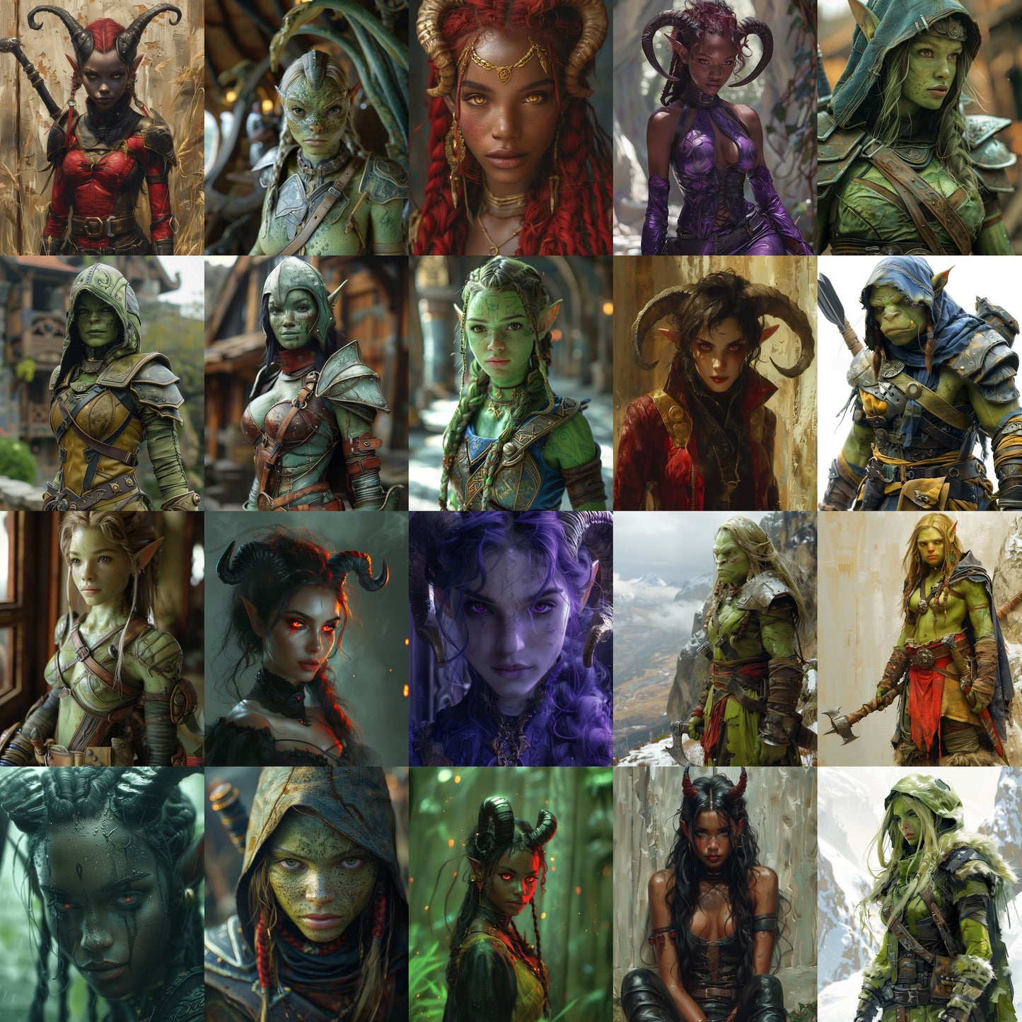 80 Female Fantasy Character Portrait Bundle – RPG Character Art Pack – Instant Download