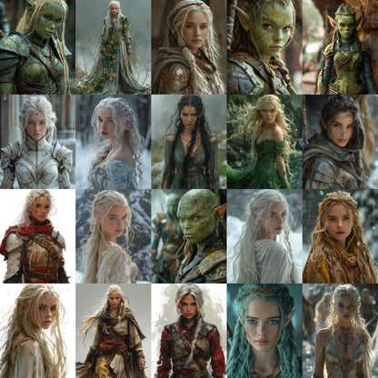 80 Female Fantasy Character Portrait Bundle – RPG Character Art Pack – Instant Download