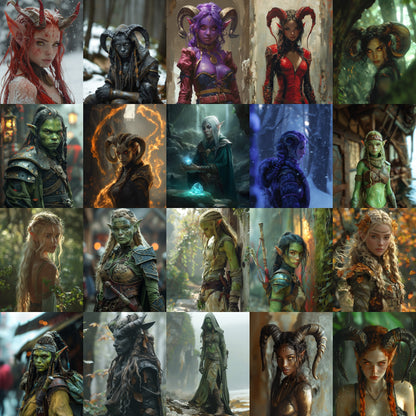80 Female Fantasy Character Portrait Bundle – RPG Character Art Pack – Instant Download