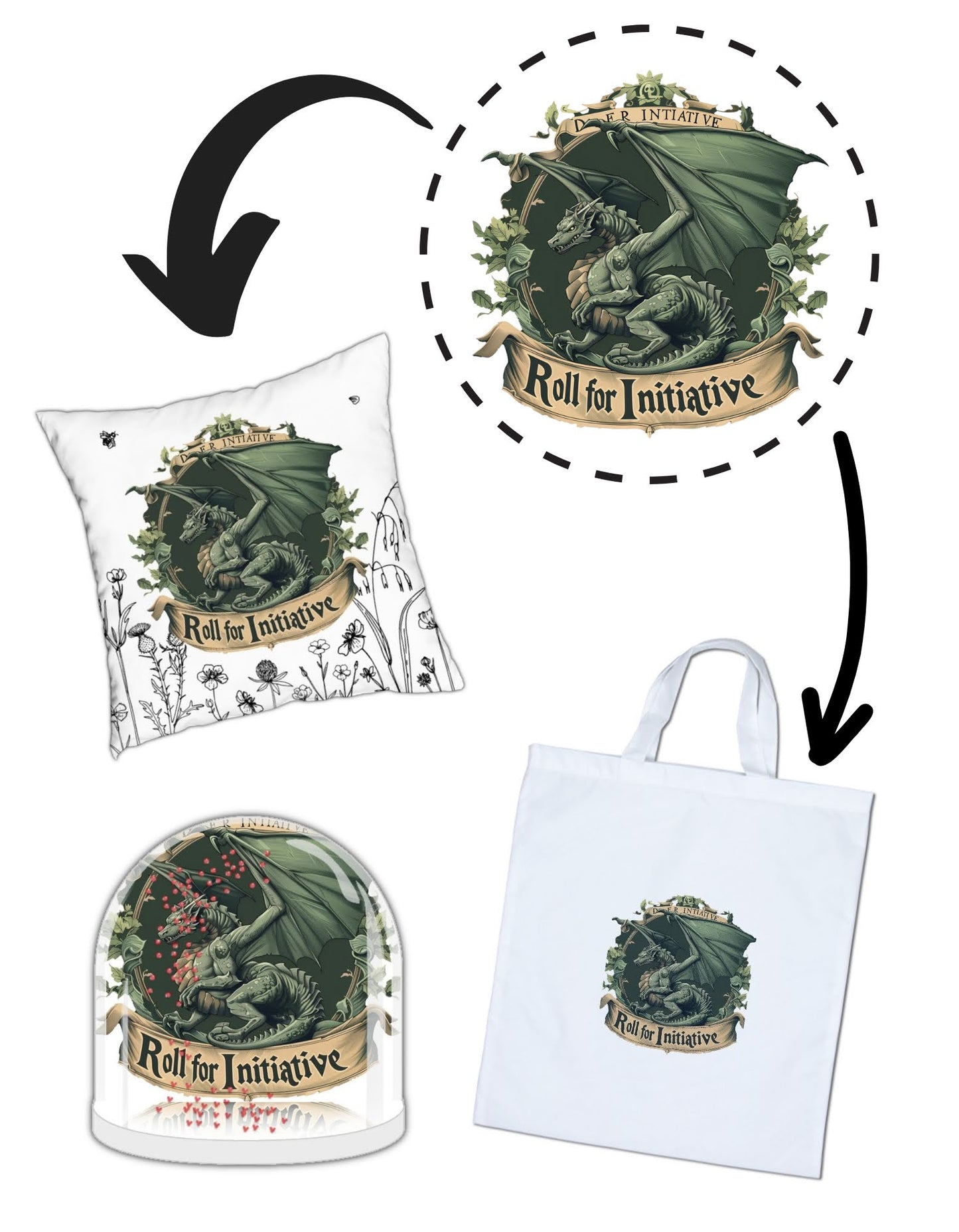 30 Roll for Initiative PNG Designs – Fantasy RPG Graphic Bundle – Instant Download
