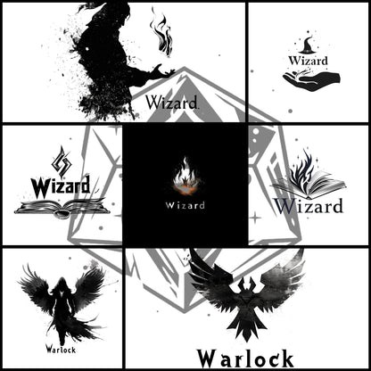 60 RPG Class Logos – Fantasy Class Icon Bundle – Printable Digital Pack – Instant Download