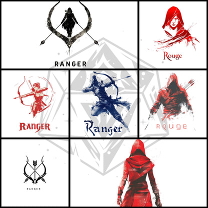 60 RPG Class Logos – Fantasy Class Icon Bundle – Printable Digital Pack – Instant Download