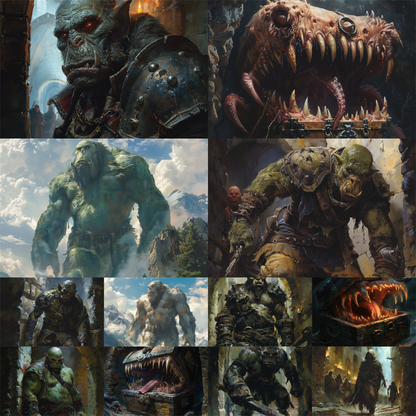 100 Monster Images for RPG Tabletop Game – Fantasy Creature Pack – Instant Download