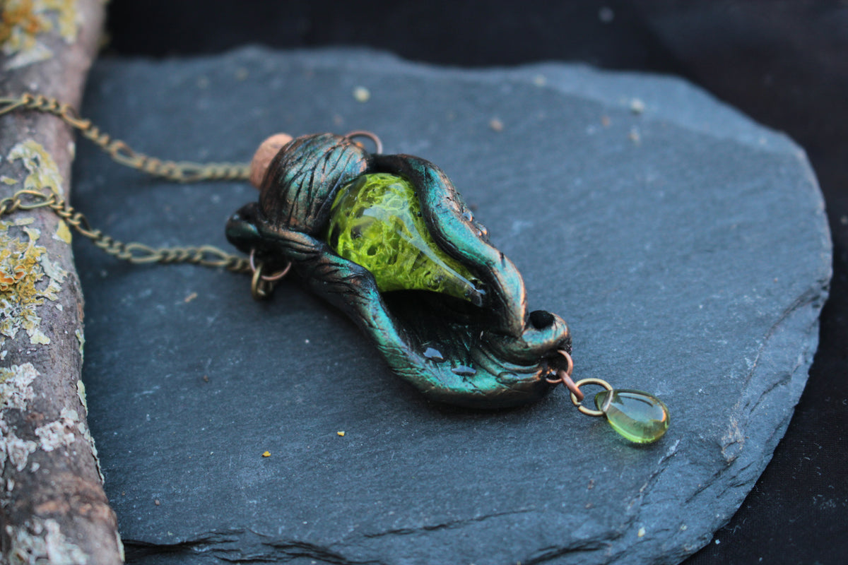 Fantasy jewelry pendant inspired by druids, ancient forests and woodland magic