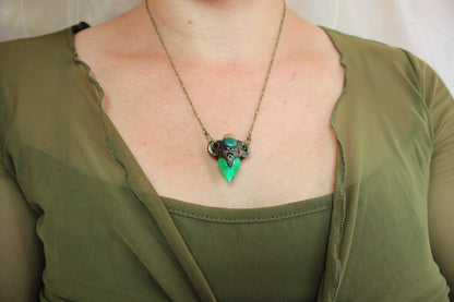 Ancient bronze style potion pendant handcrafted from polymer clay
