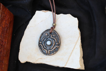 Artisan handcrafted Moonstone necklace with antique-inspired details