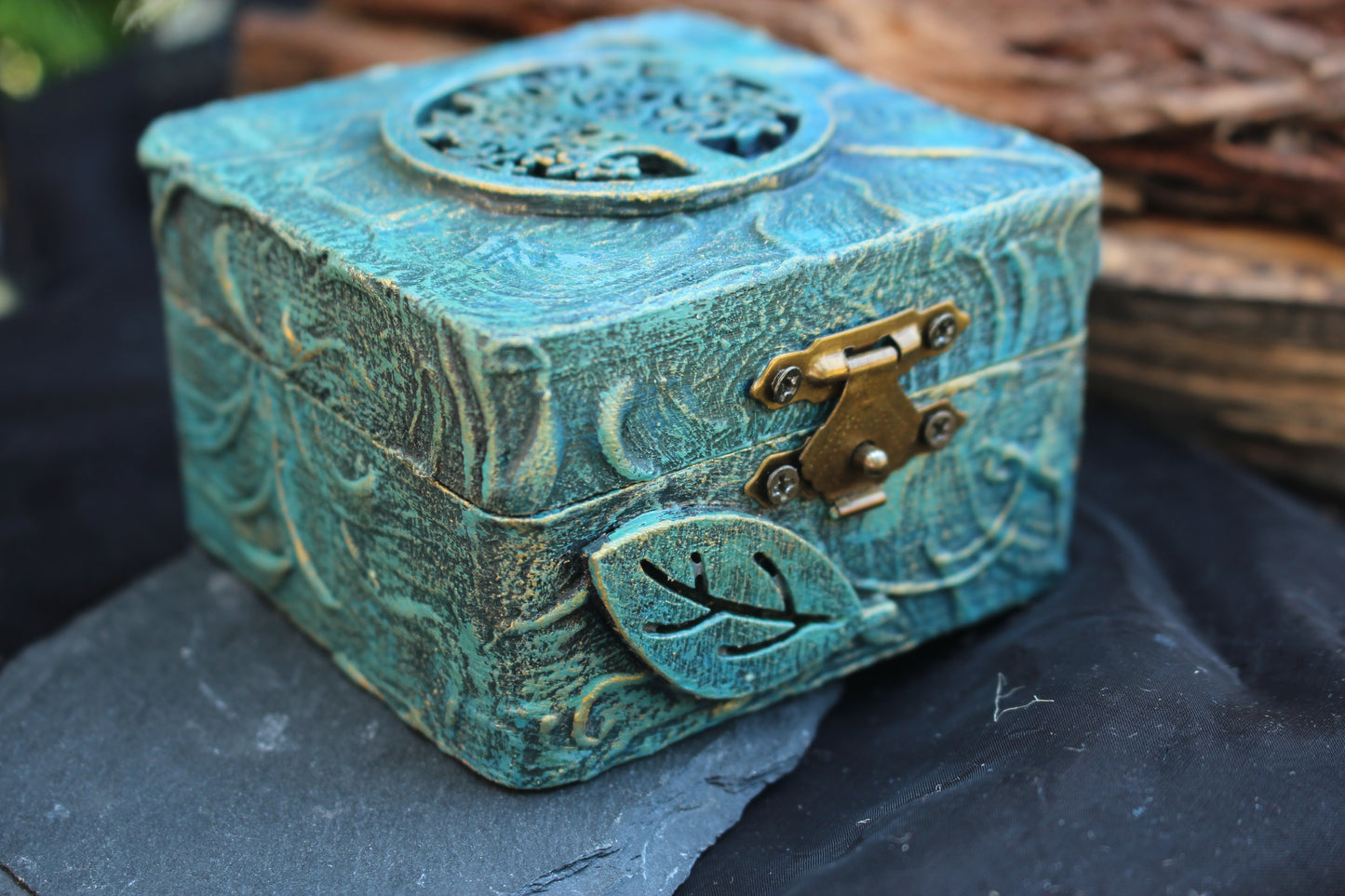 Decorative Celtic Tree of Life wooden keepsake box for home décor and jewelry storage