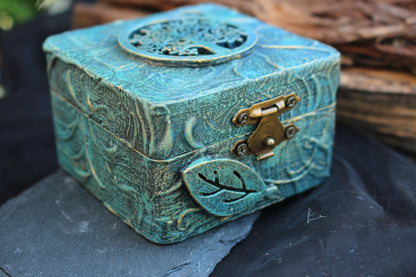 Decorative Celtic Tree of Life wooden keepsake box for home décor and jewelry storage