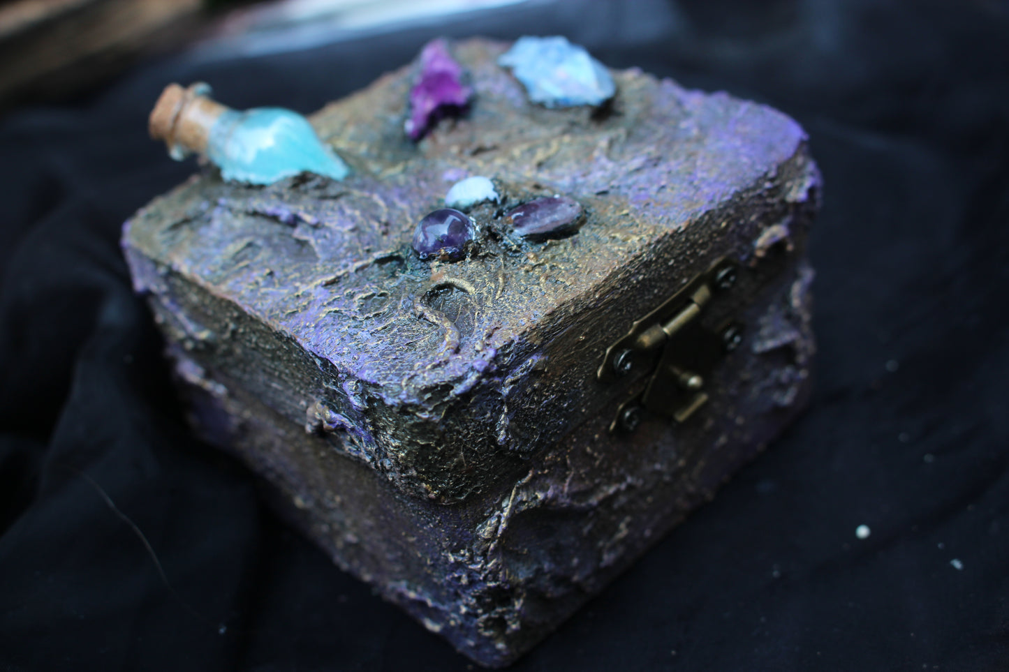 Decorative wooden witch box for fantasy lovers