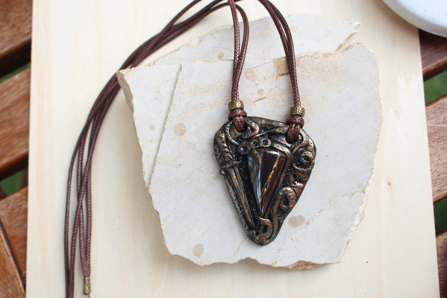 Druid inspired handmade necklace with mystical design