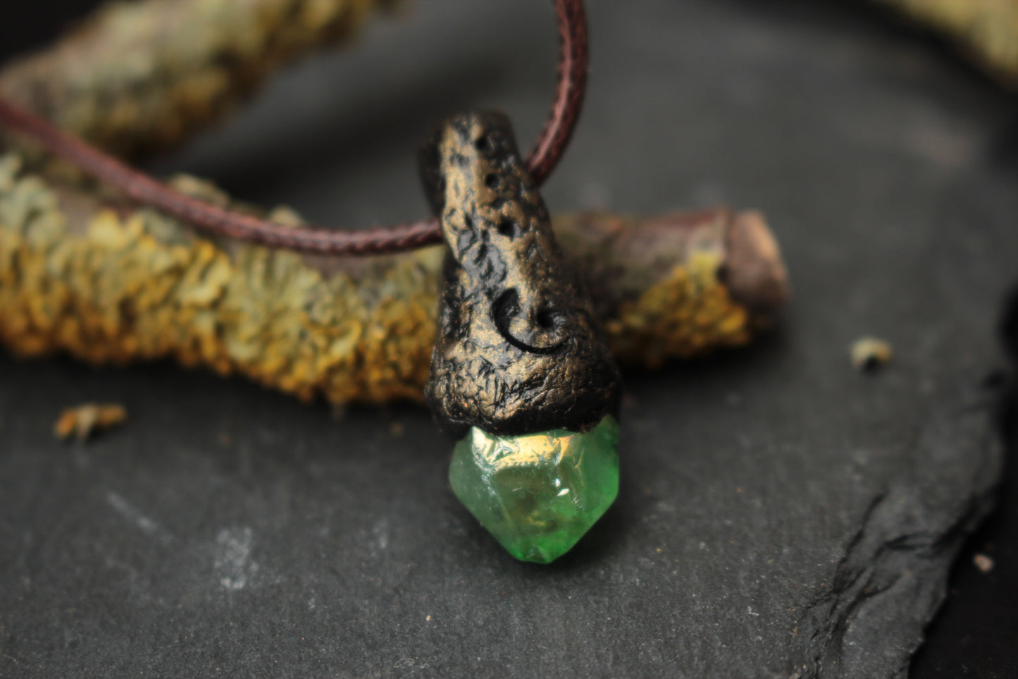 Fantasy inspired crystal relic necklace handcrafted with magical details