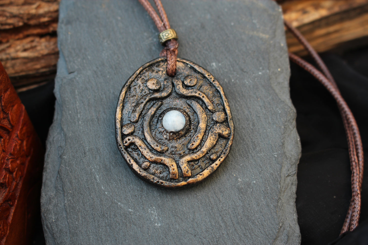 Enchanted fantasy jewelry featuring a genuine Moonstone pendant