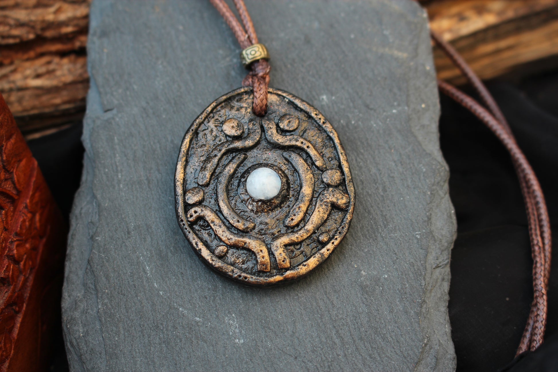 Enchanted fantasy jewelry featuring a genuine Moonstone pendant