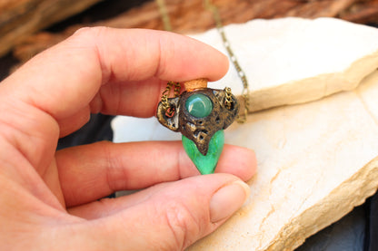 Handmade enchanted potion necklace with mystical fantasy styling