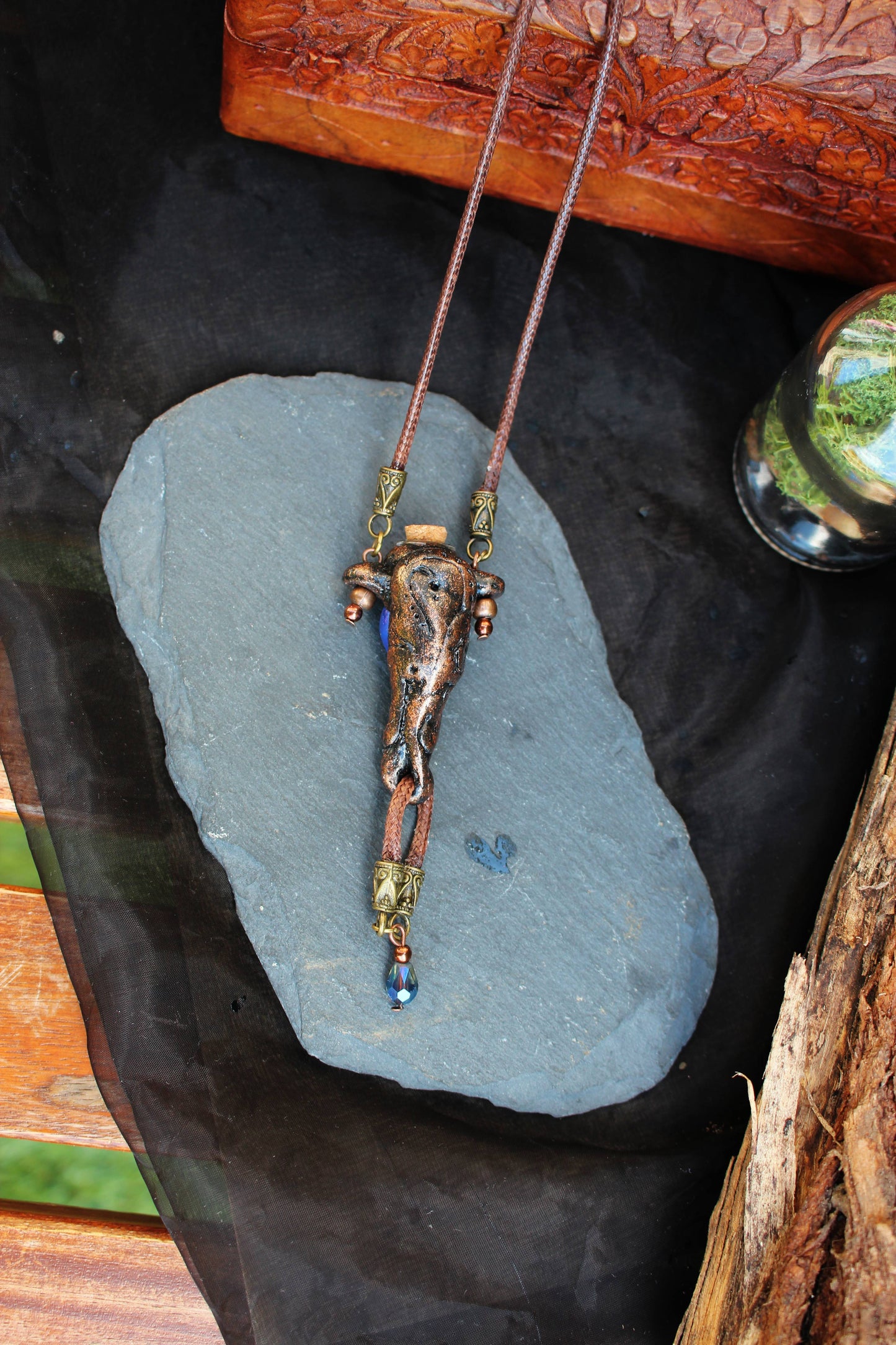 Fairycore style handmade pendant necklace with woodland inspired design
