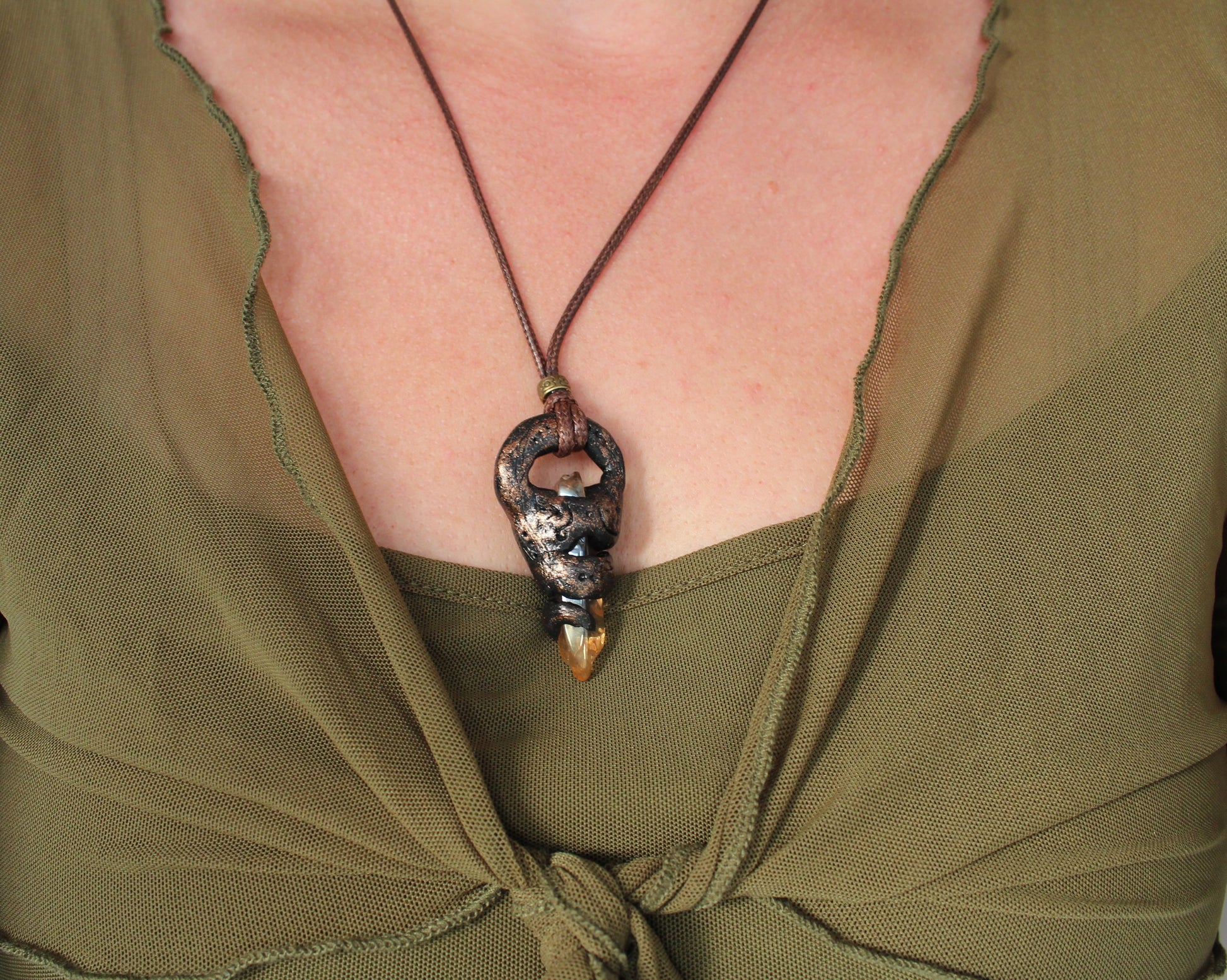 Unique handmade fantasy necklace gift for RPG players and adventure lovers
