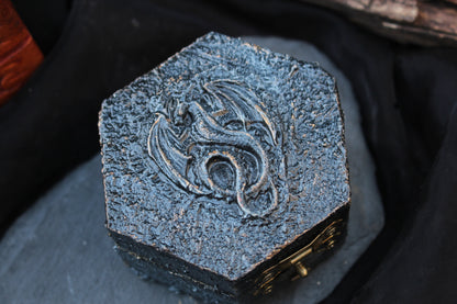 Rustic fantasy keepsake box for collectors and dragon lovers