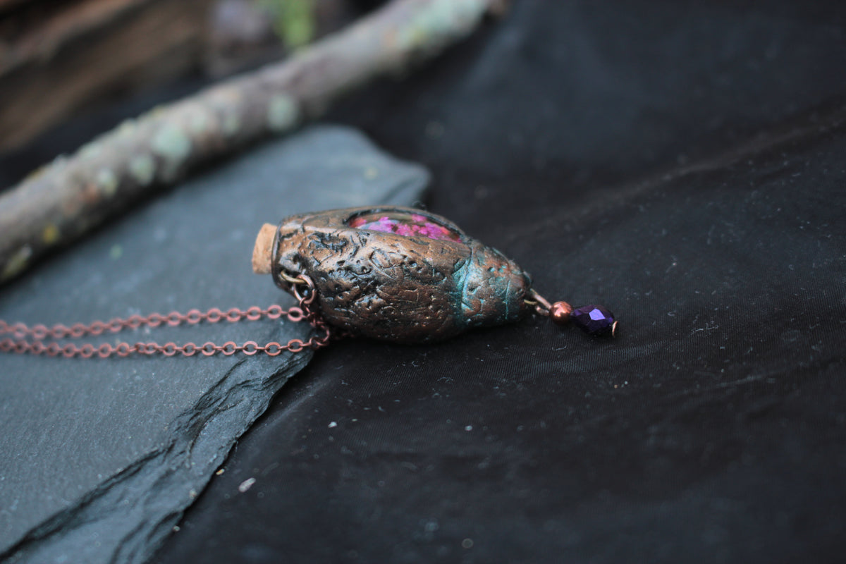 Close-up view of the detailed fantasy pendant