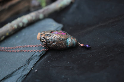 Close-up view of the detailed fantasy pendant