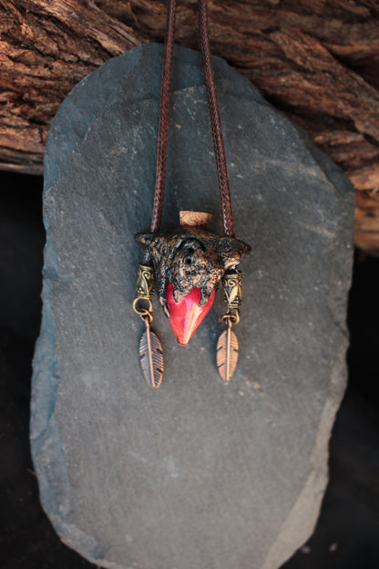 Handmade fantasy amulet inspired by ancient relics and forgotten magic