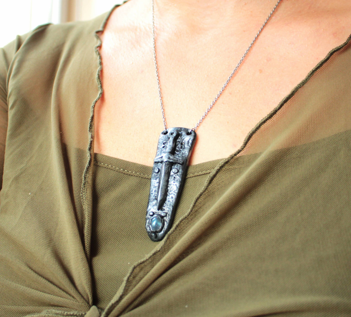 Handmade fantasy sword necklace for fantasy and RPG lovers