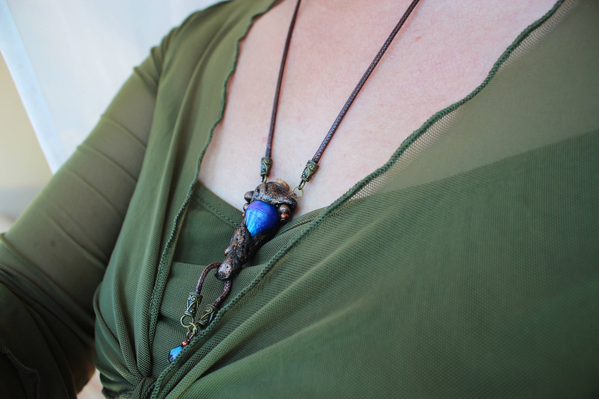Fantasycore jewelry accessory featuring a magical rune pendant