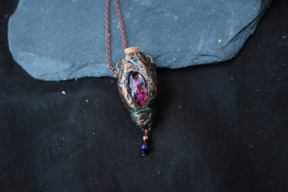 Forest-inspired fantasy necklace with an earthy pendant