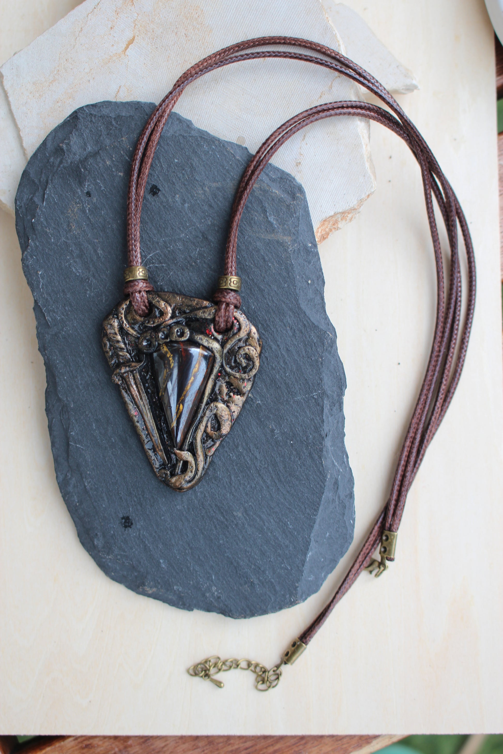 Gothic handmade necklace with dark fantasy pendant