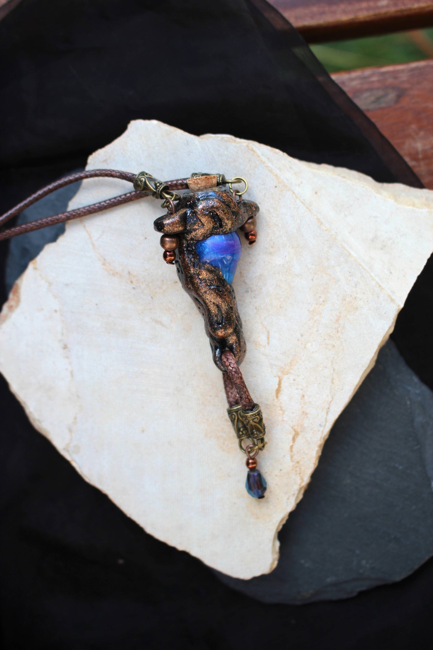 Unique handmade fantasy necklace gift for fairycore and nature lovers