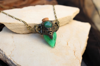 Handcrafted fantasy necklace inspired by magic, alchemy, and RPG adventures