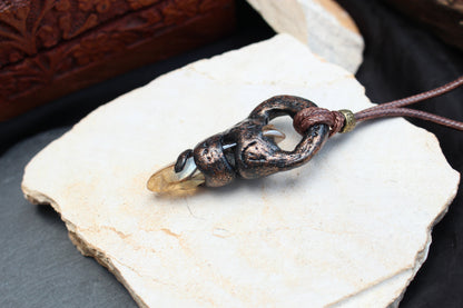 Artisan-crafted medieval necklace with a mystical relic appearance