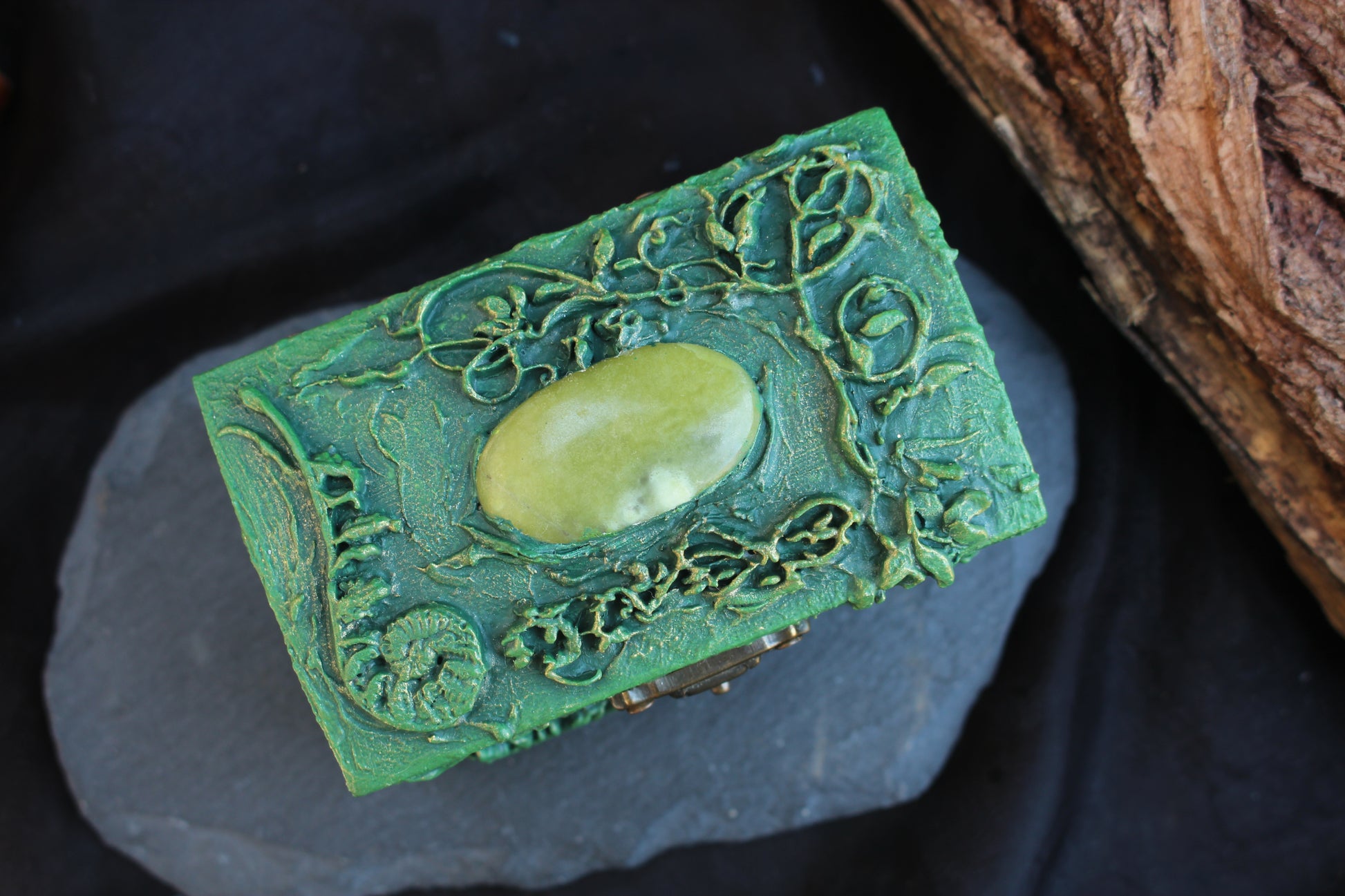Handmade wooden keepsake chest for magical objects