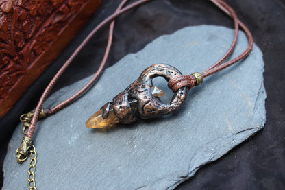 Enchanted fantasy amulet necklace inspired by legendary magical artifacts