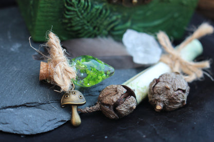 Magical nature themed wooden treasure container handmade