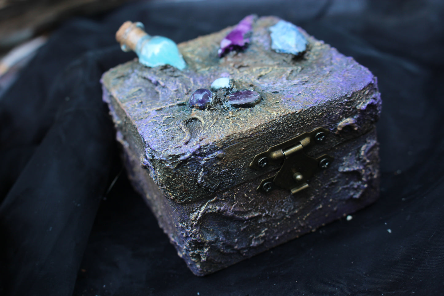 Magical wooden storage box for jewelry and small treasures