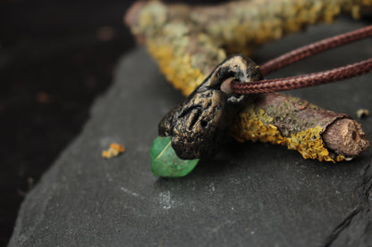 Handmade necklace with an enchanted woodland inspired crystal centerpiece