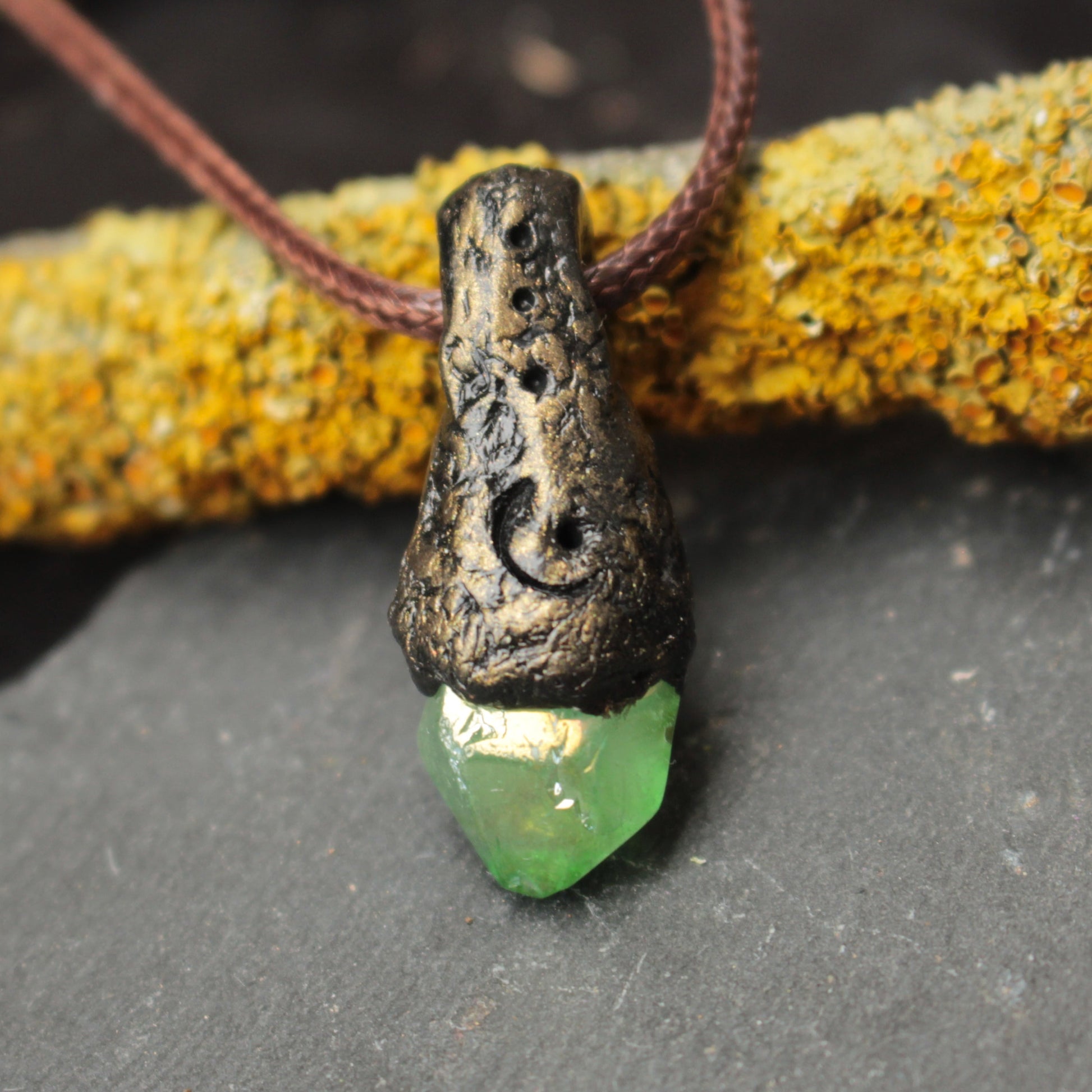 Handmade fantasy pendant inspired by ancient druid traditions and enchanted forests