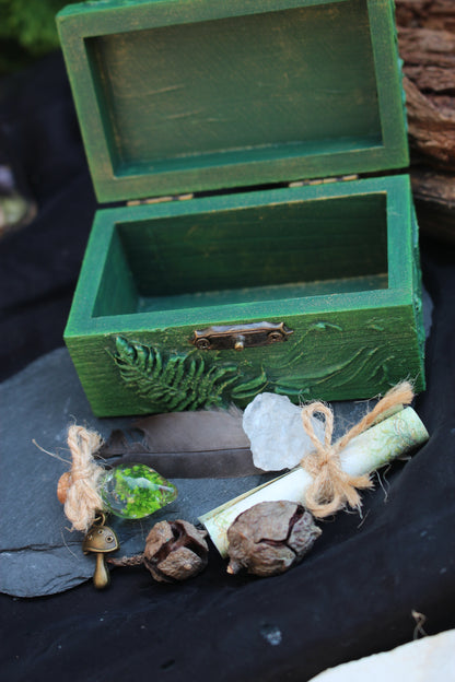 Nature inspired handmade wooden magical keepsake box