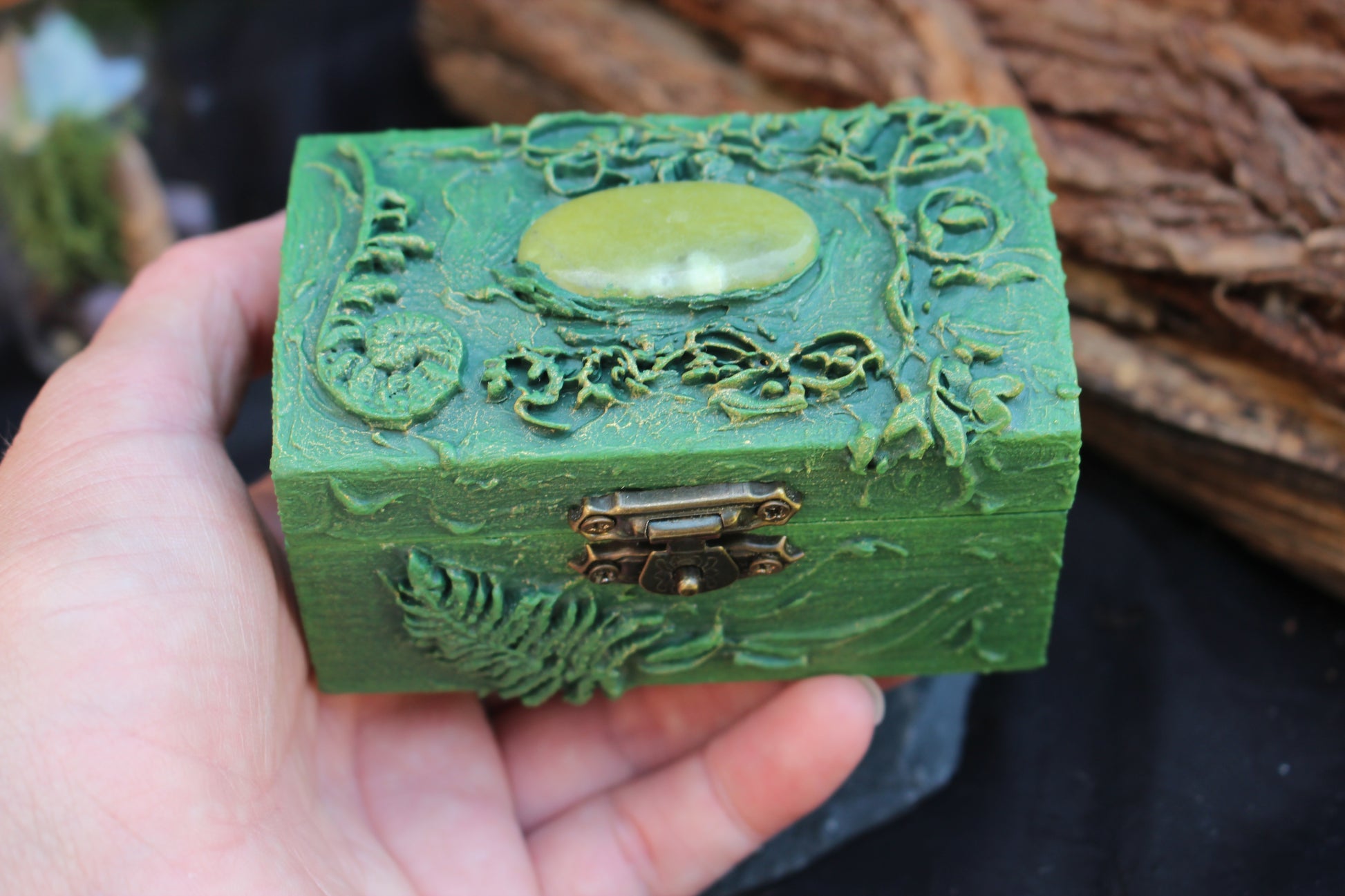 Small handmade treasure box with hidden inspirational message
